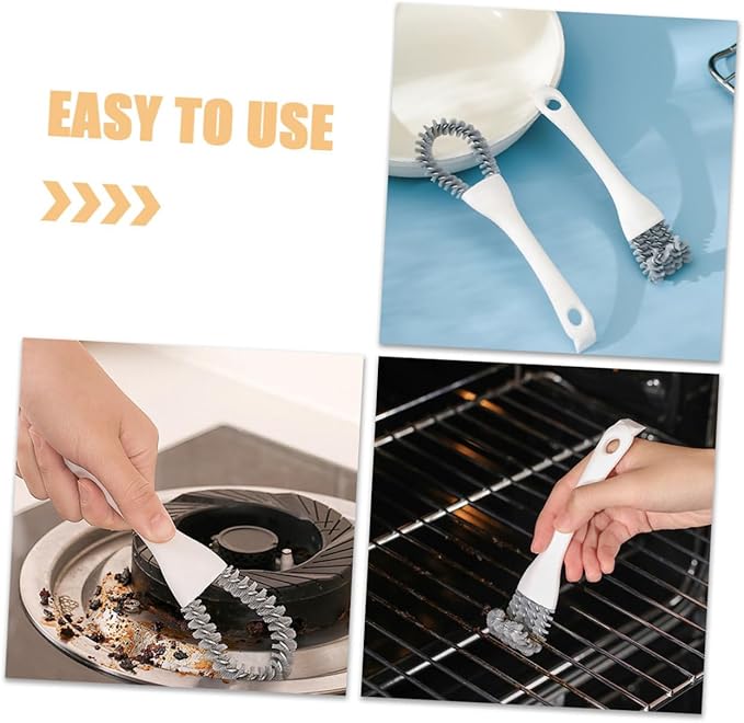 2pcs Multifunctional Kitchen Cleaning Brush Set, Soft Handheld Crevice and Grout Scrubber Brushes for Stove, Grill, and Dead Corner Deep Cleaning
