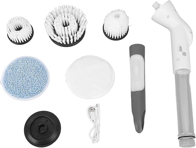 Electric Spin Scrubber Cordless Multifunctional Power Cleaning Brush with for Household Clean Long Handle Toilet Brush IPX7