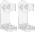uxcell 2Pcs Electric Toothbrush Holder, Adjustable Wall Mounted Plastic Toothbrush Organizer Adhesive Storage Organizer Stand for Bathroom Tooth Brush Toothpaste Storage, Clear