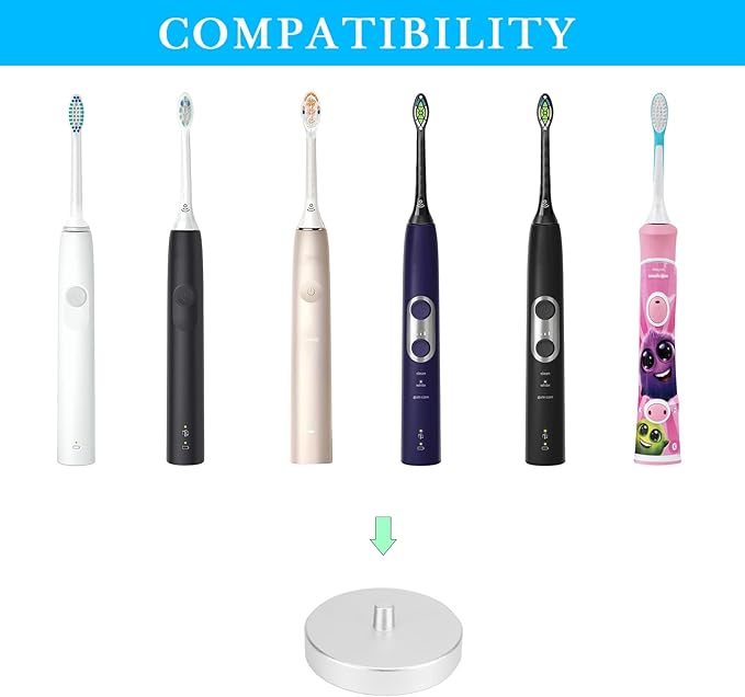 Silver Electric Toothbrush Holder for Bathroom, Stainless Steel Freestanding Brush Holder, Compatible with Philips Sonicare Protective Clean 5100, 4100, 5300, 6500, 6100, New Philips 1100, 2100