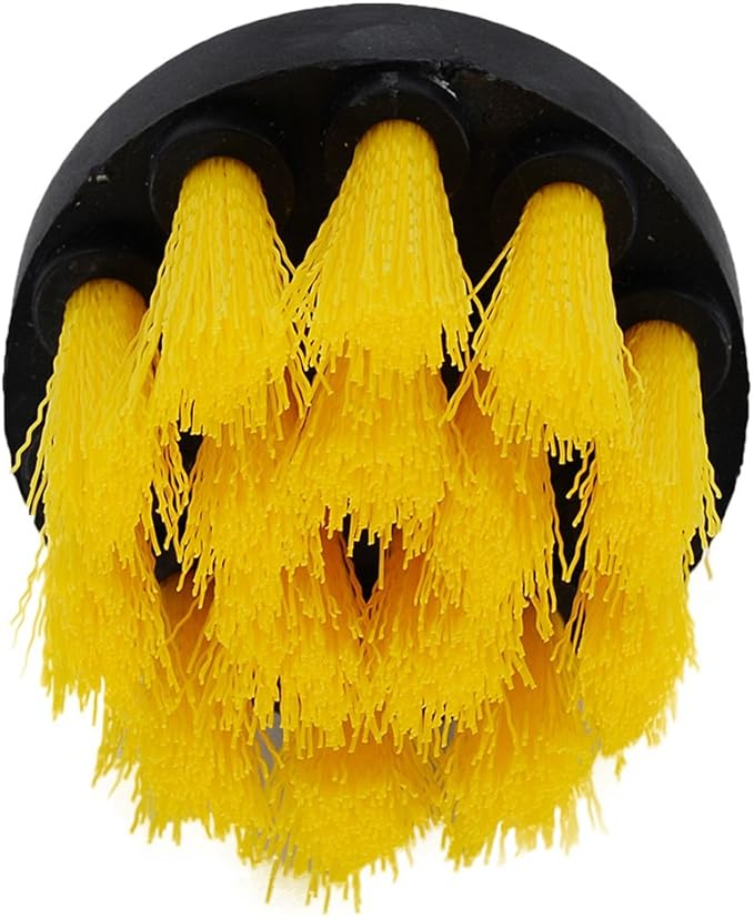 HIFROM Drill Brush - 2" Soft and 3" 4" Medium Power Scrubbing Brush Drill Attachment for Cleaning Showers Tubs Bathrooms Tile Grout Carpet Tires Boats Upholstery (Pack of 3)