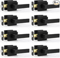 Estmoon 8 Pack Door Handles Black Interior Door Knobs, Keyless Privacy Door Levers with Lock Heavy Duty Door Handle for Bedroom Bathroom
