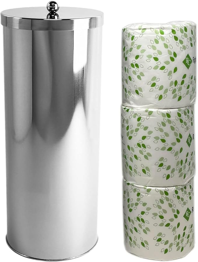 Huji Rust Resistant Stainless Steel Toilet Paper Roll Canister Holder for Bathroom Storage (2, Toilet Paper Canister)