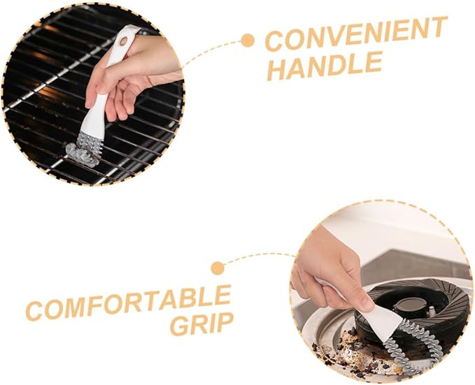 Multifunctional Kitchen Scrub Brush Set 2pcs U-Shaped Angled Heavy Duty Grout Cleaner Handheld Floor Scrubber for Stove and BBQ Grill Crevice Cleaning