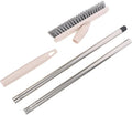 GALPADA Long Handle Floor Scrub Brush Rotatable Tile Grout Crevice Brush Beige Stiff Bristle for Bathroom Kitchen Wall and Floor Cleaning