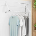 Over The Door Clothes Hanger Rack Foldable Space-Saving Over The Door Hooks for Laundry Drying Bathroom Towels & Home Office(White)