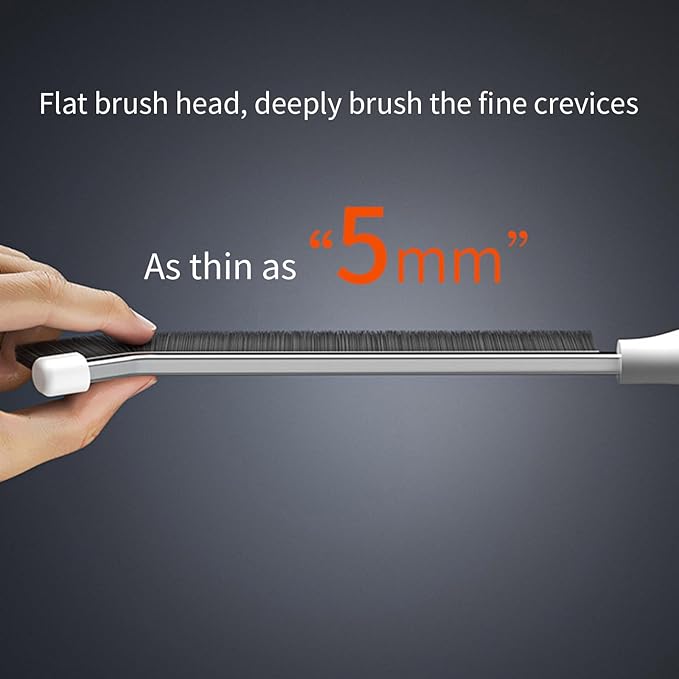 Space Saving Crevices Brush with Abrasive Bristles Perfect for Sink Edges Grout Lines Without Bending Over Bathroom Crevices Brush Long Handle