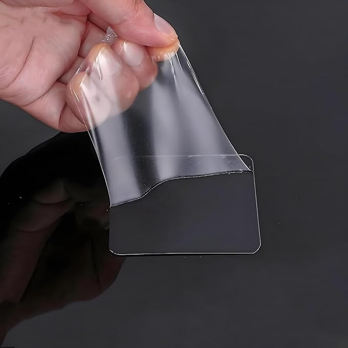 10Pcs Transparent Wall Mounted Replacement Sticky Pads for Kitchen Bathroom Shower Caddy Organizer Rack Holder Nail Free Adhesive Hooks Bathroom Accessories (Double-Sided Sticker)