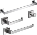 BAGNOLUX Bathroom Hardware Set 4 Pieces, Bath Towel Holder Set SUS304 Stainless Steel, Towel Bar Rack Set for Wall Mounted, Square Bathroom Accessories Set Fixture Heavy Duty Brushed Nickel