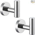 APLusee Polished Chrome Round Coat Hook 2 Pack, 304 Stainless Steel Bathroom Towel Hook, Wall Mounted