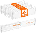 Lifewit 3.2" High 4 Pack Drawer Dividers, 10.2-16.5" Adjustable Dresser Drawer Divider, Expandable Drawer Organizers for Clothes, White Drawers Separators for Kitchen, Dresser, Bedroom, Bathroom