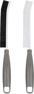 2Pcs Crevice Cleaning Brush, Lescli Hard Bristle Multi-Purpose Cleaning Tools, 2025 New Ergonomic Right Hand Handle Design Grout Brush, Small Cleaning Brush for Household Use Kitchen Bathroom Toilet