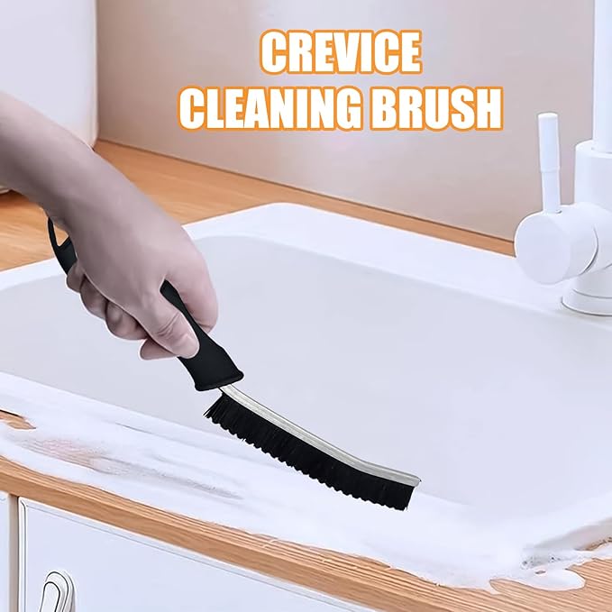 Skinny Crevice Cleaning Brush - Multifunctional Grout Scrubber Tool, Ergonomic Space Saving Housekeeping Brush, Sturdy Bristle Design, Tight Spaces Easily, Cleaning Gadget Tool, Refrigerator Oven Use