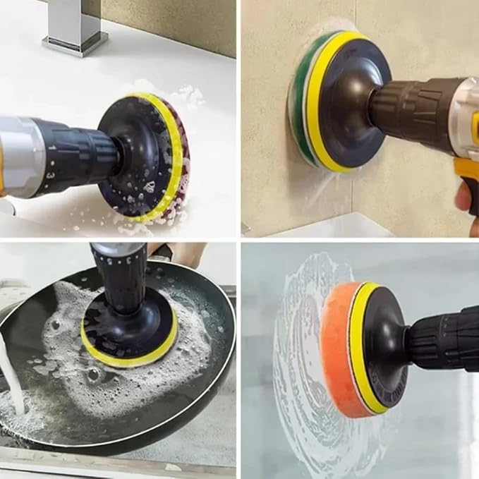 Cleaning Brush Kit Electric Cleaning Brush Tool for Car Tile Bathroom Brush Bathroom Kitchen Plastic Scrubber Brushes