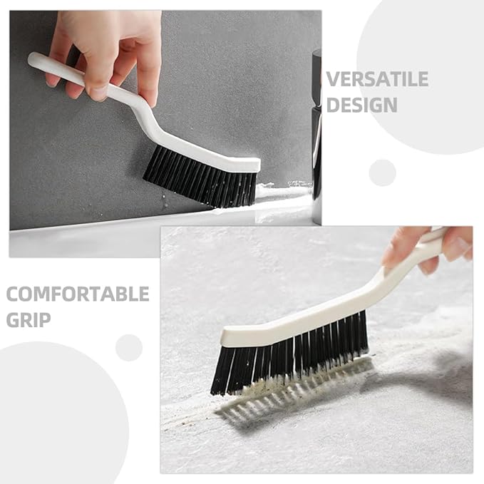 BESPORTBLE Multifunctional Crevice Cleaning Brush Set 2pcs, Hard Bristle Scrub Brush for Bathroom, Kitchen, Window Tracks, and Household Small Space Cleaning