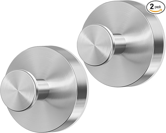 Suction Cup Hooks for Shower,Heavy Duty Shower Hooks for Bathroom Wall,Kitchen,Glass,Mirror,Tile to Hang Robes,Loofah-Silver(2-Pack)