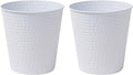 happimess HPM1110D-SET2 Axel Modern Minimalist Hammered Steel 2 Gal Waste Bin for Kitchen, Office, Bathroom, Bedroom, Dorm, Matte White (Set of 2)