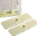 Drowning Pads for Kitchen Faucet,Upgrade Kitchen Sink Splash Guard Silicone Draining Mat for Kitchen Sink Splash Guard,Fast Drying Stone Sink Tray Sink Protectors Sink Faucet Mat (White,2PC)