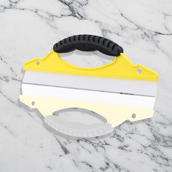 2pcs Yellow Soft Rubber Car Squeegee Windshield Cleaning Tool with Flexible Blade, Small Plastic Shower Door and Window Squeegee for Bathroom and Automotive Use