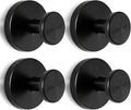 Strong Suction Cup Shower Hooks - No Drill Solution for Hanging Towels on Glass Door & Bathroom Wall. Heavy Duty Waterproof Hooks for Shower, Kitchen, Tile (4 Pack, Black)
