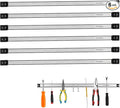 24" Magnetic Tool Holder Strip, 6 Pieces Silver Metal Tool Organizer Rack with Stainless Steel Surface, Magnet Bar for Garage Workshop, Easy To Install with Mounting Screws