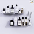 Acrylic Shower Shelves 2 Pack, Self Adhesive No Drill Bathroom Storage, Clear Wall Mount Organizer for Inside Shower
