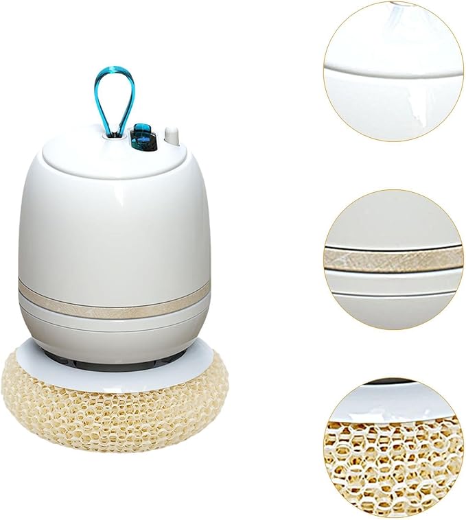 Electric Dish Scrubber Soap Dispensing Brush Portable Multifunctional Electric Kneading Cleaning Brush for Kitchen Board Gold 3.35x4.72inch