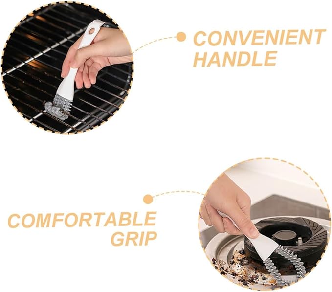 Mikinona 2pcs Kitchen Cleaning Brush Set U-Shaped and Bent Crevice Scrub Brushes for Stubborn Stain Removal in Narrow Gaps and Grill Surfaces, Handheld Multifunctional Scrub Tools for Home