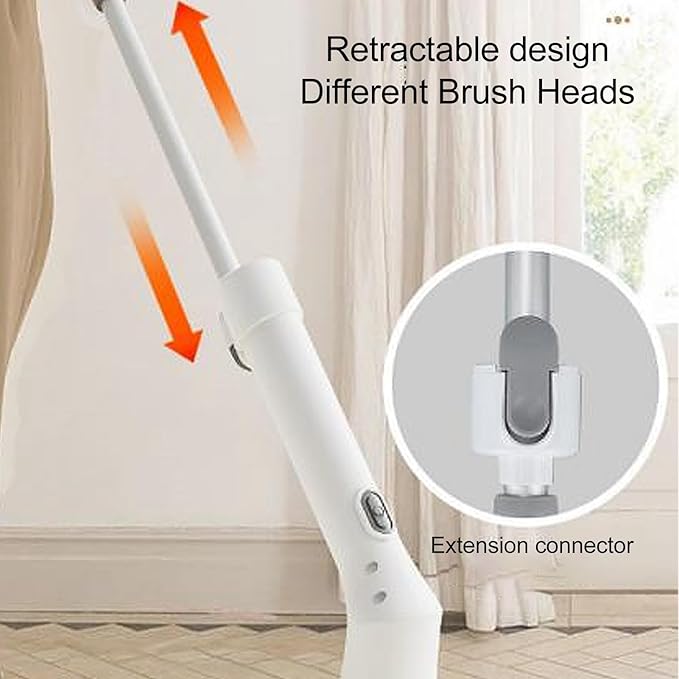 Generic Cordless Cleaning Brush, Rechargeable Automatic Rotate Stretchable Electric Scrubber with 6 Replaceable Heads for Bathroom Tub Tile Floor
