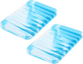 uxcell 2 Pcs Self Draining Silicone Soap Dish, Soap Tray with Drainage for Bathroom Shower Kitchen Sink, 4.5" x 3.1" x 0.4", Blue/White