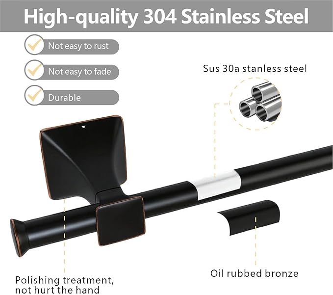 Adjustable Towel Bar, 18''to 24''Towel Racks for Bathroom Wall, Thicken Stainless Steel Bath Towel Holder for Shower, Modern Home Decor Towel Rod