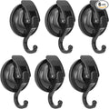 Wreath Hanger,Black-Plated Plished Super Suction for Glass Window, Kitchen， Bathroom and Restroom, 6 Pack
