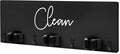 Ilyapa Mop and Broom Holder Wall Mount, Black Wall Hanging Wooden Brooms and Mops Organizer, Kitchen & Laundry Room Broom Hanger Organizer Storage Rack