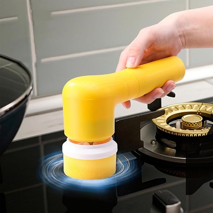 Electric Spin Scrubber, Electric Cleaning Brush with 3 Replaceable Brush Heads, Rechargeable Electric Spin Scrubbers for Bathroom Floor&Kitchen Sink White