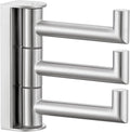 APLusee Swivel Towel Hook for Bathroom Wall Mounted, 304 Stainless Steel 3 Arms Clothes Hook, Flexible Bathroom Kitchen Wall Towel Hanger, Brushed Nickel