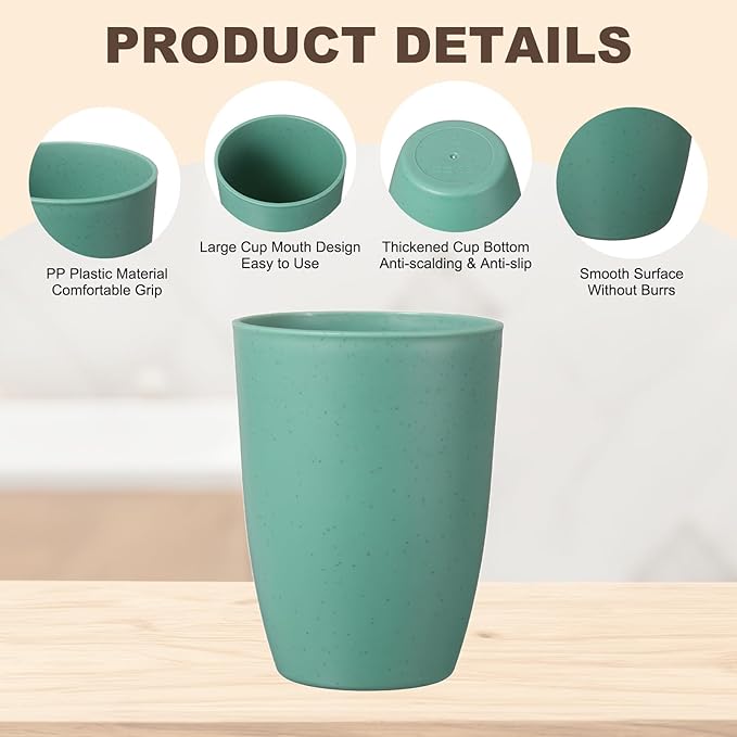 uxcell 2 Pcs Simple Toothbrush Cup, 3 x 3 x 4.1 Inch Bathroom Tumbler Reusable Plastic Cup Set for Storing Toothpaste Toothbrushes Combs Water Beverages, Dark Green