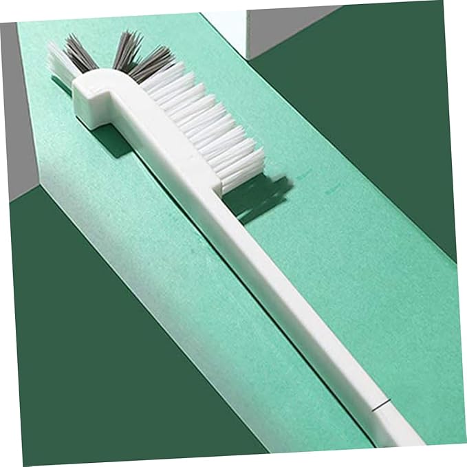Healifty 4pcs Double Head Sink Scrub Brush with Curved Handle Flexible Fine Bristles Deep Cleaning Grout Cleaner for Kitchen Bathroom Corners and Surfaces Reusable Corner Scrubbing Tool