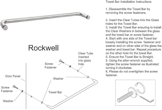 Rockwell Security 18" Ladder Type Single Side Towel Bar in Bronze Finish for Glass Shower Doors