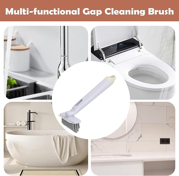 Crevice Brushes for Cleaning | Grout 360-degree Rotating Scrubber Brush | Kitchen Crevice Scrubbing Cleaner,for Shower Bathroom Toilet Kitchen Home Industrial Floor Tile Wall Window