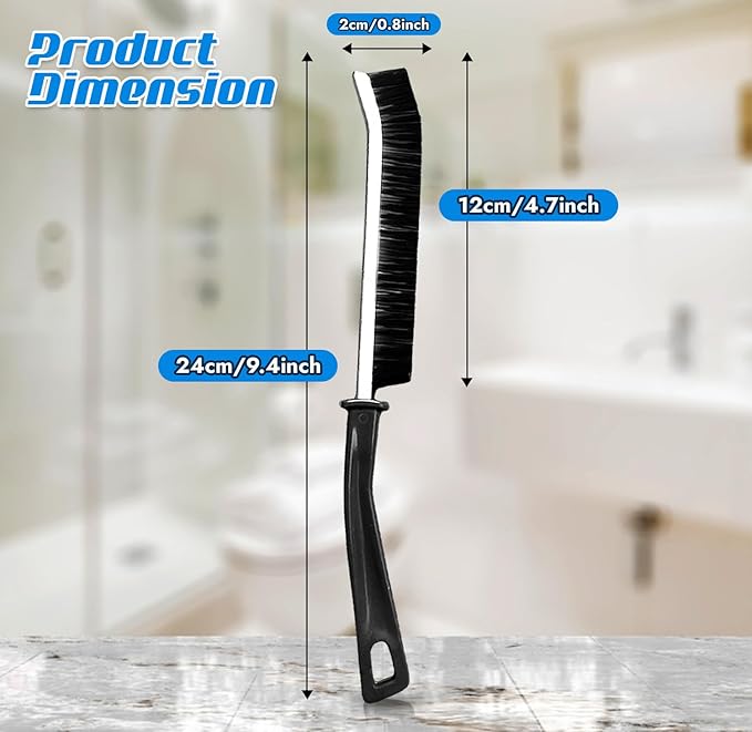 Hard Bristle Crevice Cleaning Brush, Multifunctional Small Cleaning Brush, Scrub Brush for Shower Tile, Gap Cleaning Brush for Kitchen, Bathroom & Household Use, Grout Cleaner, Toilet Brush