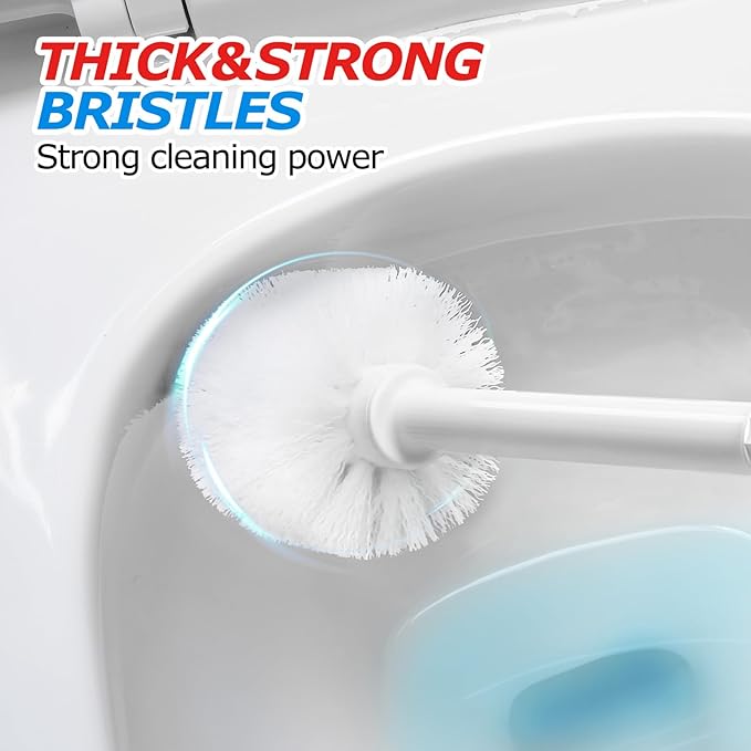 3 in 1 Toilet Brush and Plunger Set,Toilet Bowl Brush Plunger Set,Toilet Brush Plunger Combo,Cleaning Brush,Cleaning Supplies, Crevice Cleaning Brush, Bathroom Cleaning Tools, Pearl White