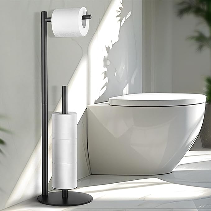 Toilet Paper Holder Stand, Toilet Paper Storage Standing, Standing Toilet Paper Stand, Standing Toilets Paper Holder with Storage, Bathroom ToiletPaper Roll Stand