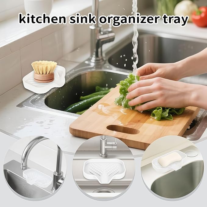 5 Pcs Silicone Soap Dish with Self Draining Soap Dish Bar Soap Holder Natural Waterfall Drain Soap Saver Tray for Shower Bathroom Kitchen (Black, White, Grey, Green, Beige)