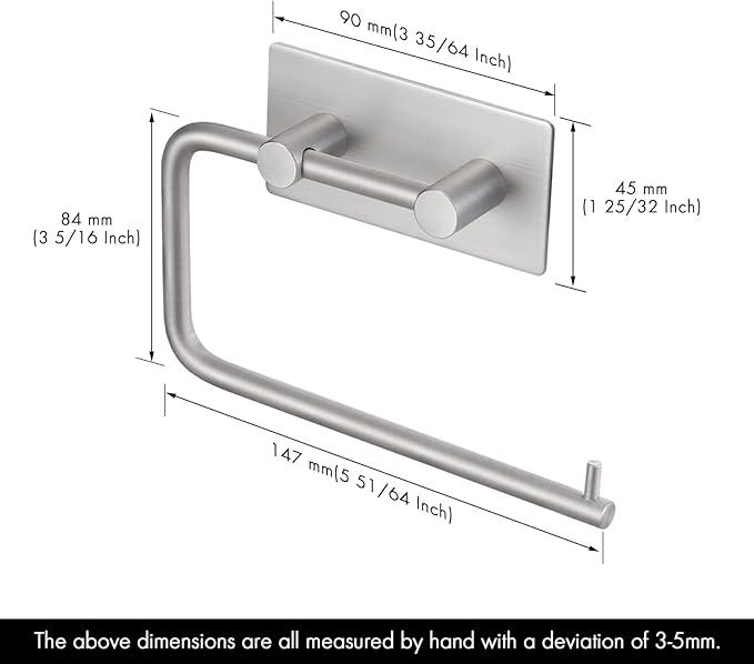 KES Self Adhesive Toilet Paper Holder Stainless Steel Tissue Paper Roll Holder Hand Towel Holder for Bathroom RUSTPROOF Brushed Finish, A7070-2