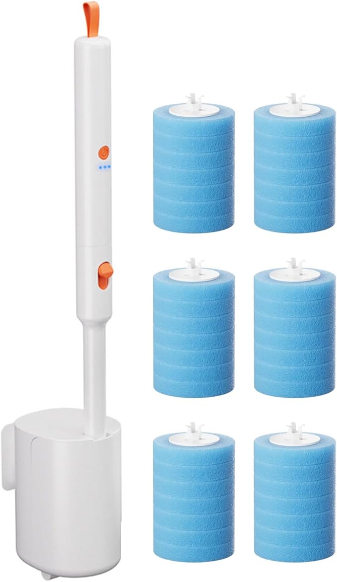 PANGBOER Electric Rotating Toilet Brush Wall Mounted with Head 360 Degree Scrubber Tool for Stubborn Stain