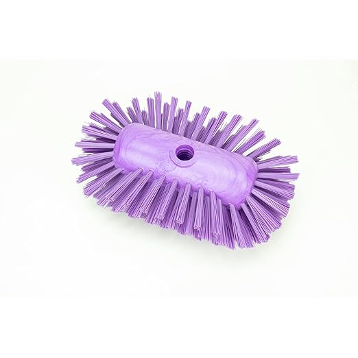 SPARTA Tank and Kettle Scrub Brush Heavy-Duty Tile Brush, Color-Coded and Handle Compatible (Sold Separately) for Optimal Access In Spacious Containers, Plastic, 5.5 X 9.5 Inches, Purple, (Pack of 2)