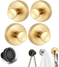Suction Cup Hooks for Door Wreaths,2026 New No-Drill Hooks for Valentine's Decor,Stainless Steel Waterproof Suction Cup Hook,Holder Towel Hooks for Bathroom Wall,Kitchen,Glass,Tile (Gold, 4 PCS)
