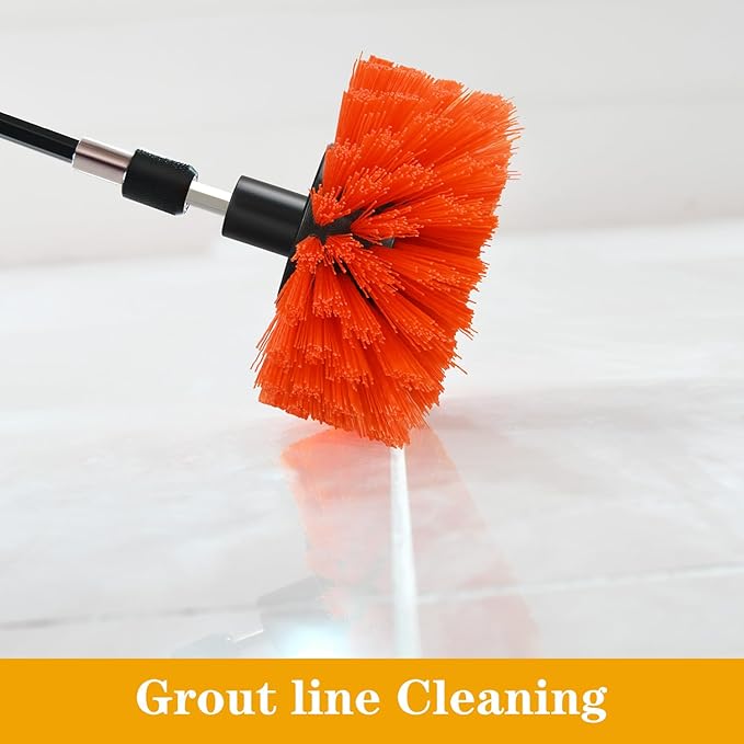 4pcs Drill Brush Attachment Kit, 2025 New Grout Drill Brush Set, All Purpose Power Scrubber Cleaning Kit for Bathtubs, Tile Grout Lines, Bathroom, Showers, Tile, Tile Seams