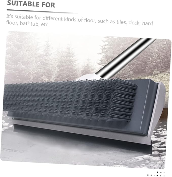 VICASKY Long Handle Floor Scrub Brush with Hanging for Bathroom Kitchen Cleaning Wide Hard Bristle Scrubber for Efficient Tile and Grout Cleaning