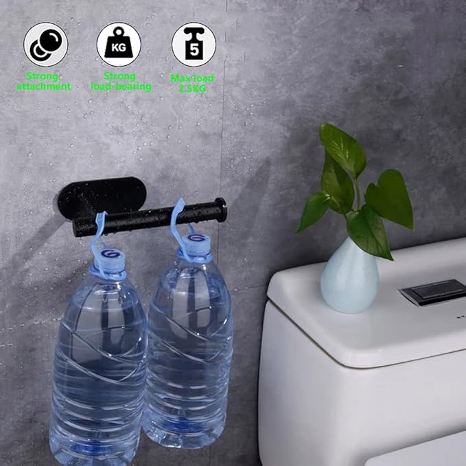 WYSE Self Adhesive Black Toilet Paper Holder,Stick on Toilet Paper Holder for Bathroom,Toilet Paper Roll Holders,SUS304 Stainless Steel RV Toilet Roll Holder
